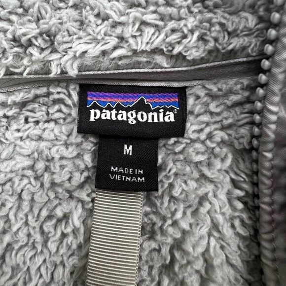 Patagonia Women's Los Gatos Grey Deep Pile Fleece Pullover Jacket Size Medium - Picture 2 of 7